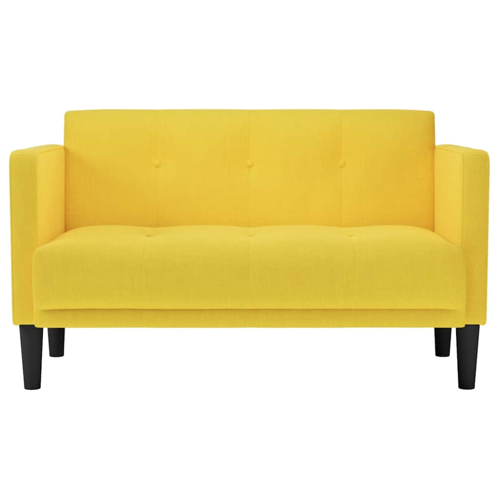 Produktbild för Loveseat soffa gul 111 cm tyg