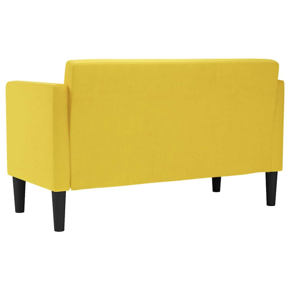 Produktbild för Loveseat soffa gul 111 cm tyg