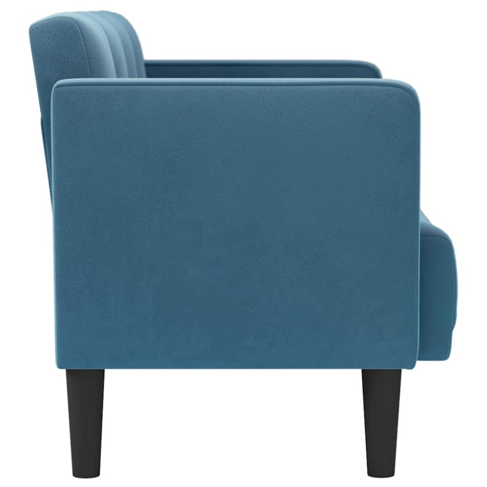 Produktbild för Loveseat soffa blå 111 cm sammet