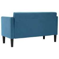 Produktbild för Loveseat soffa blå 111 cm sammet