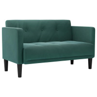 Produktbild för Loveseat soffa mörkgrön 111 cm sammet