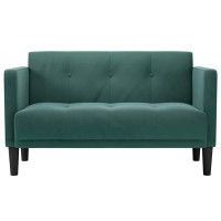 Produktbild för Loveseat soffa mörkgrön 111 cm sammet