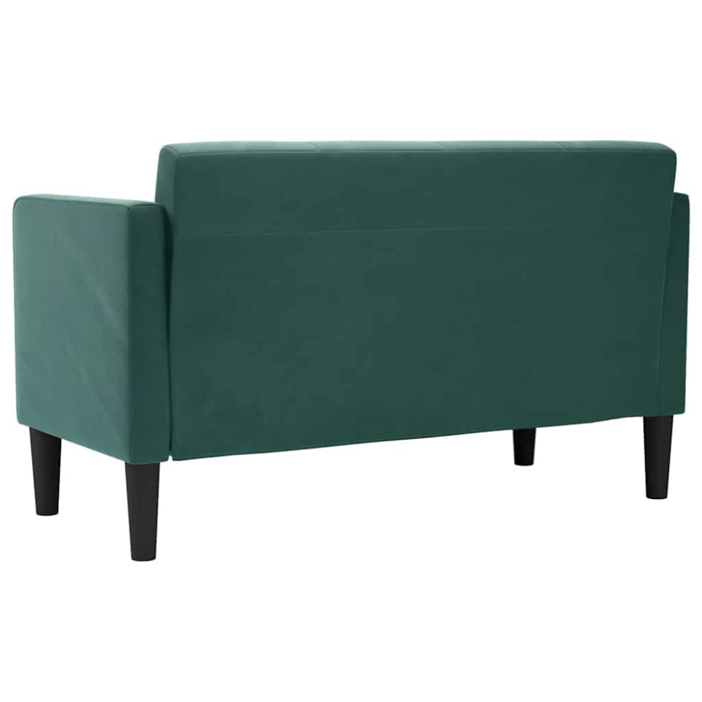 Produktbild för Loveseat soffa mörkgrön 111 cm sammet