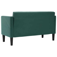 Produktbild för Loveseat soffa mörkgrön 111 cm sammet