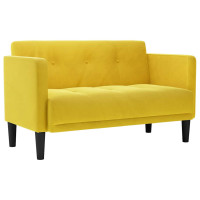 Produktbild för Loveseat soffa gul 111 cm sammet
