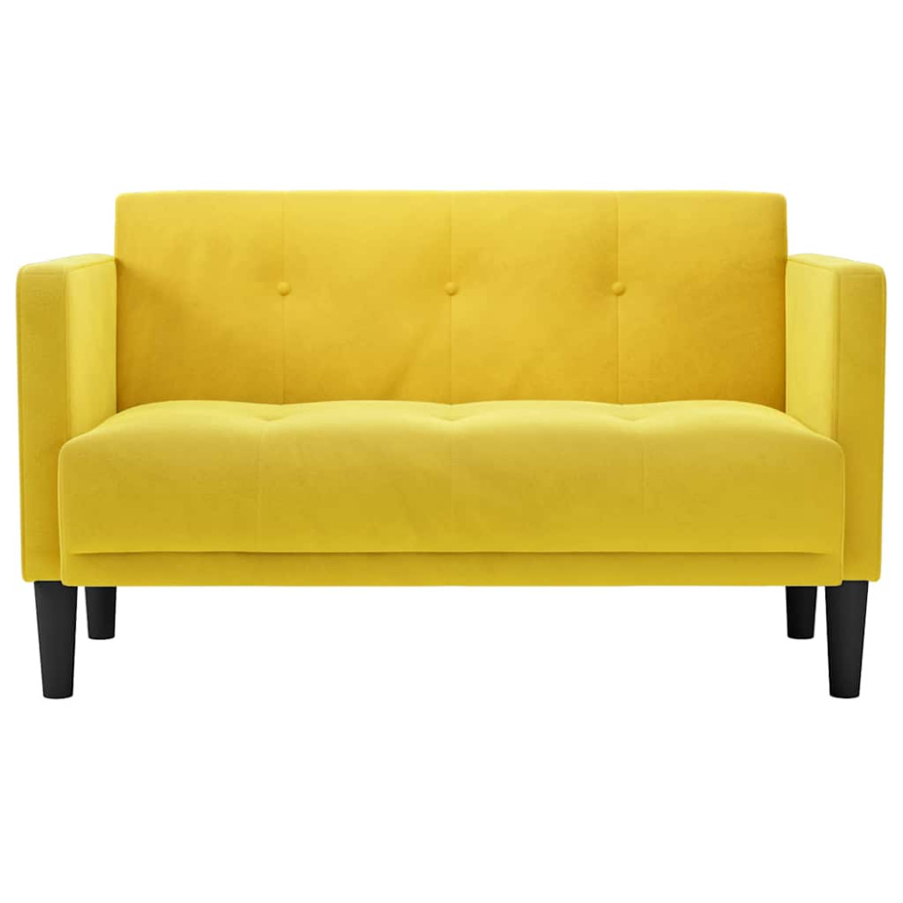 Produktbild för Loveseat soffa gul 111 cm sammet