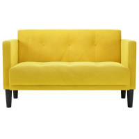 Produktbild för Loveseat soffa gul 111 cm sammet