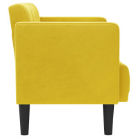 Produktbild för Loveseat soffa gul 111 cm sammet