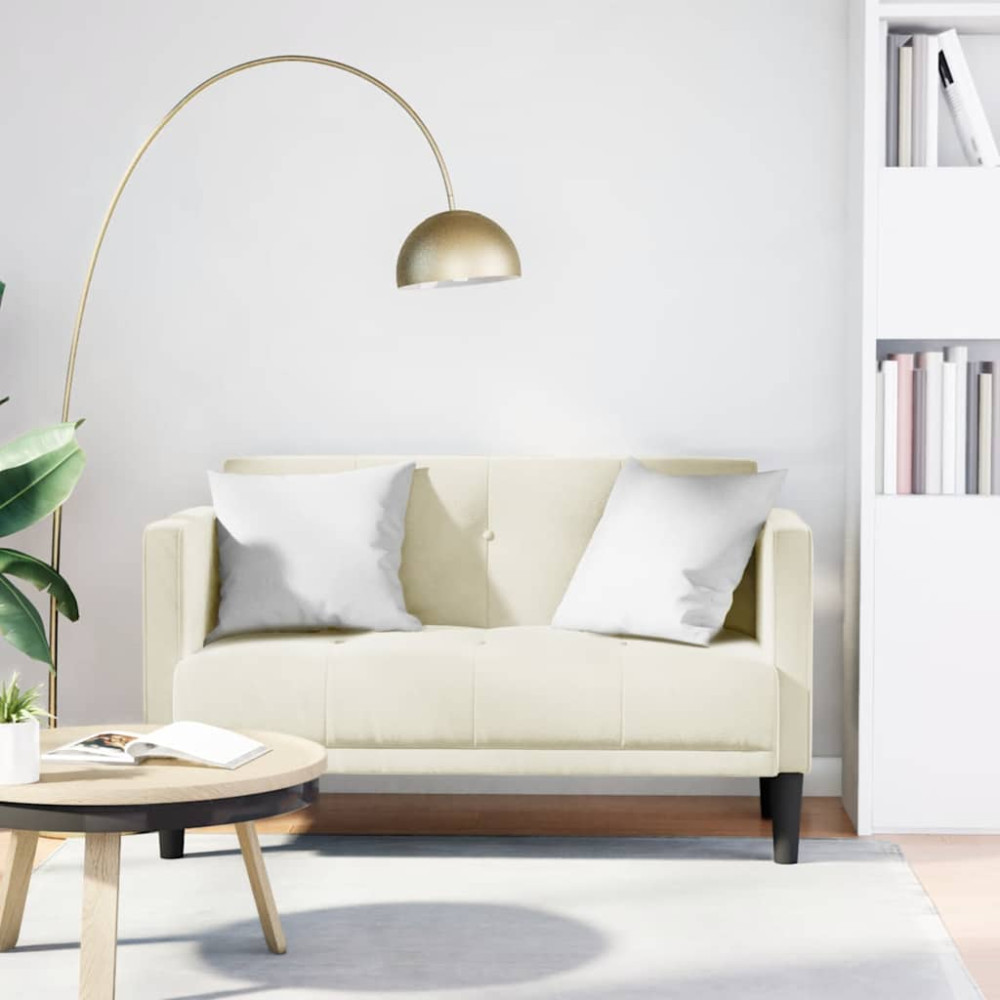 Produktbild för Loveseat soffa creme 111 cm sammet