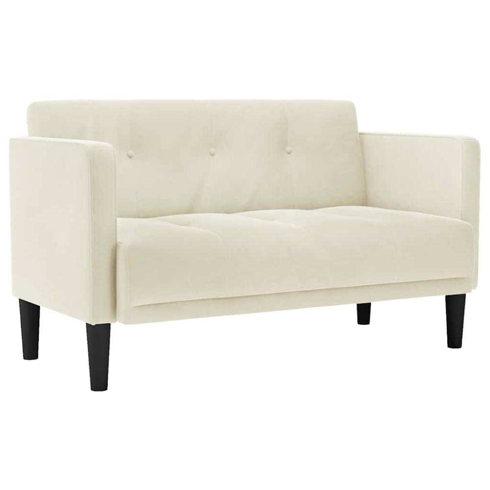 Produktbild för Loveseat soffa creme 111 cm sammet