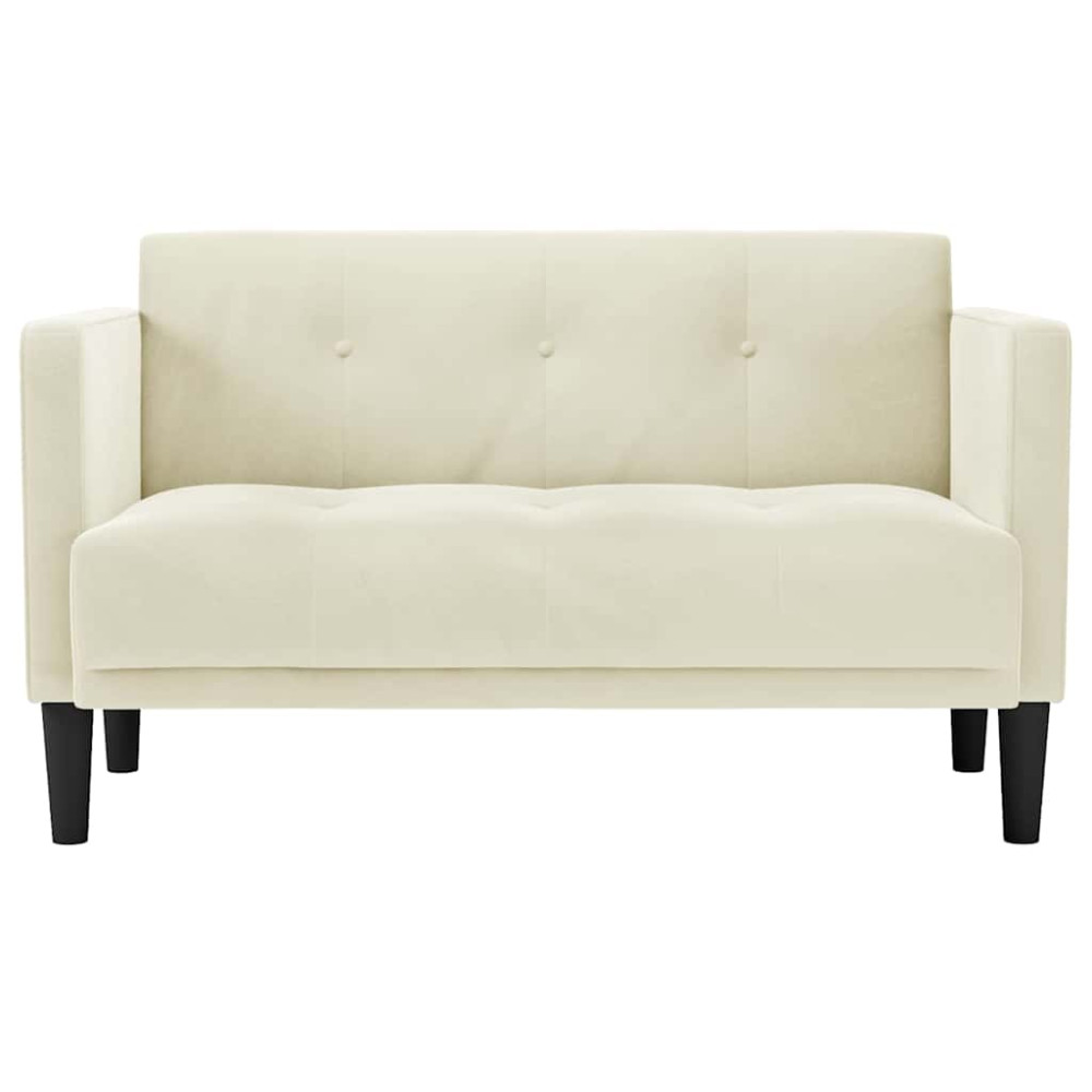 Produktbild för Loveseat soffa creme 111 cm sammet