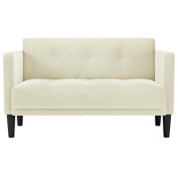 Produktbild för Loveseat soffa creme 111 cm sammet