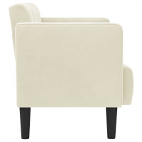 Produktbild för Loveseat soffa creme 111 cm sammet
