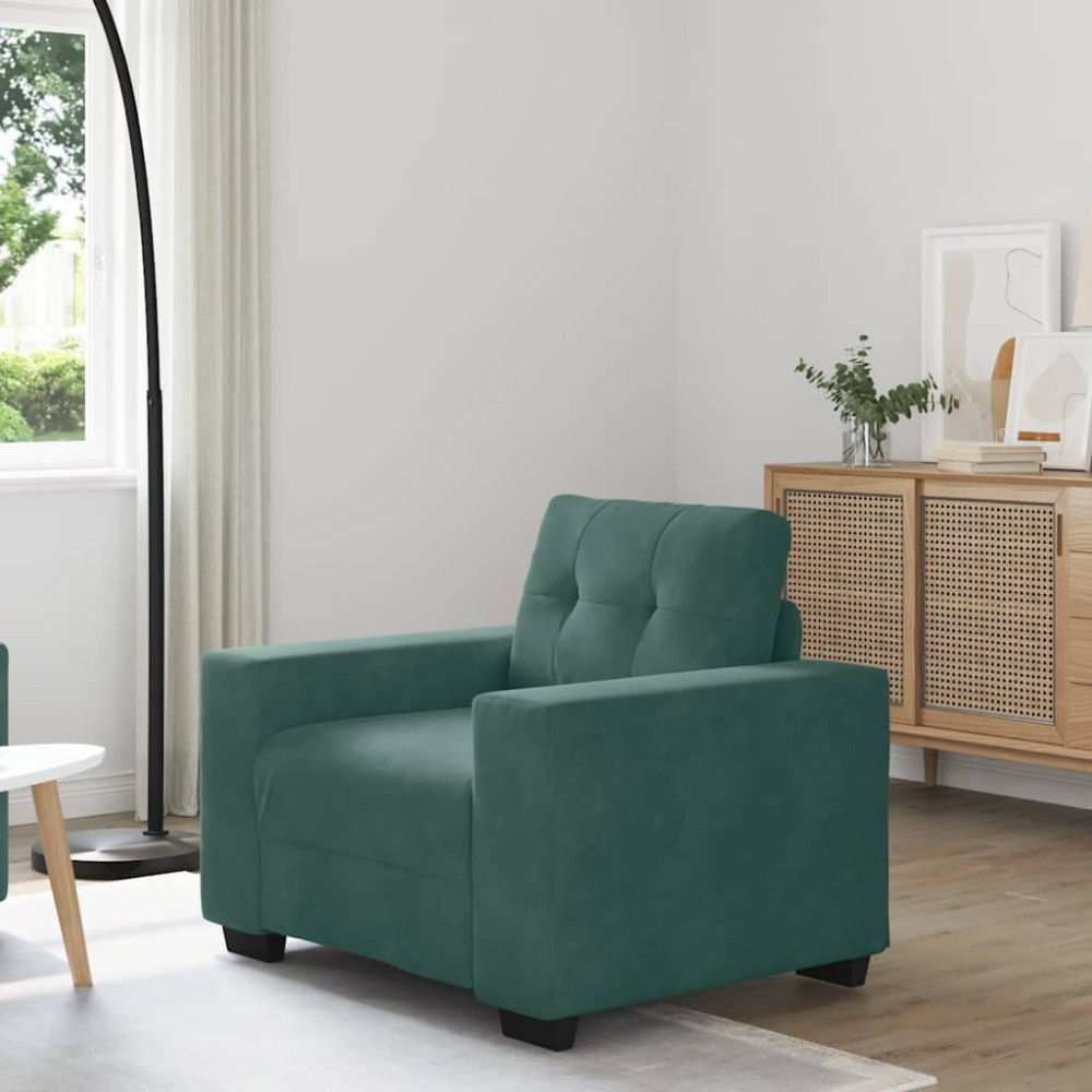 Produktbild för Soffstol mörkgrön 100x78x80 cm sammet