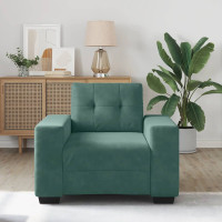 Produktbild för Soffstol mörkgrön 100x78x80 cm sammet