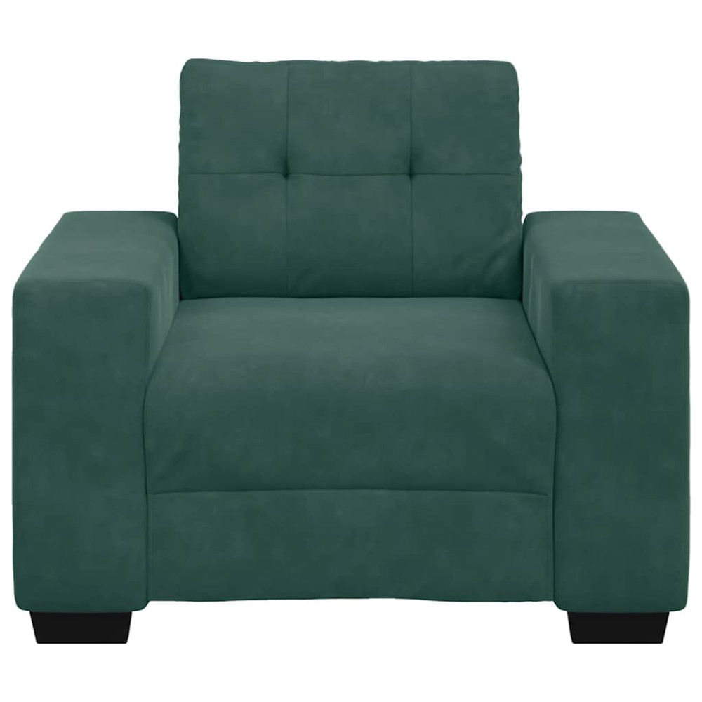 Produktbild för Soffstol mörkgrön 100x78x80 cm sammet