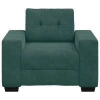 Produktbild för Soffstol mörkgrön 100x78x80 cm sammet