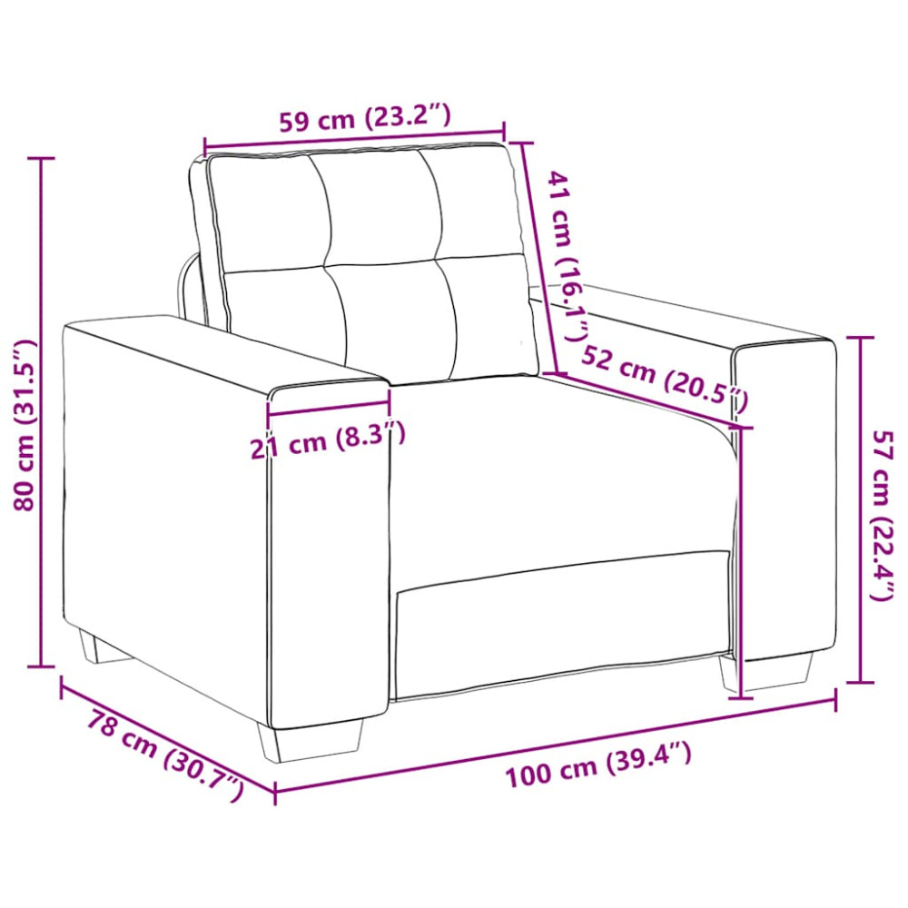 Produktbild för Soffstol mörkgrön 100x78x80 cm sammet