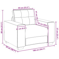 Produktbild för Soffstol mörkgrön 100x78x80 cm sammet