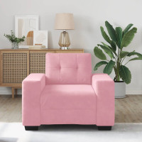 Produktbild för Soffstol rosa 100x78x80 cm sammet