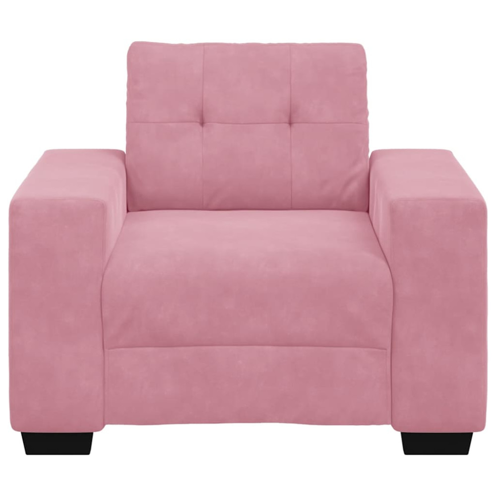 Produktbild för Soffstol rosa 100x78x80 cm sammet