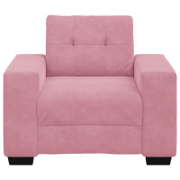 Produktbild för Soffstol rosa 100x78x80 cm sammet
