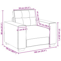 Produktbild för Soffstol rosa 100x78x80 cm sammet