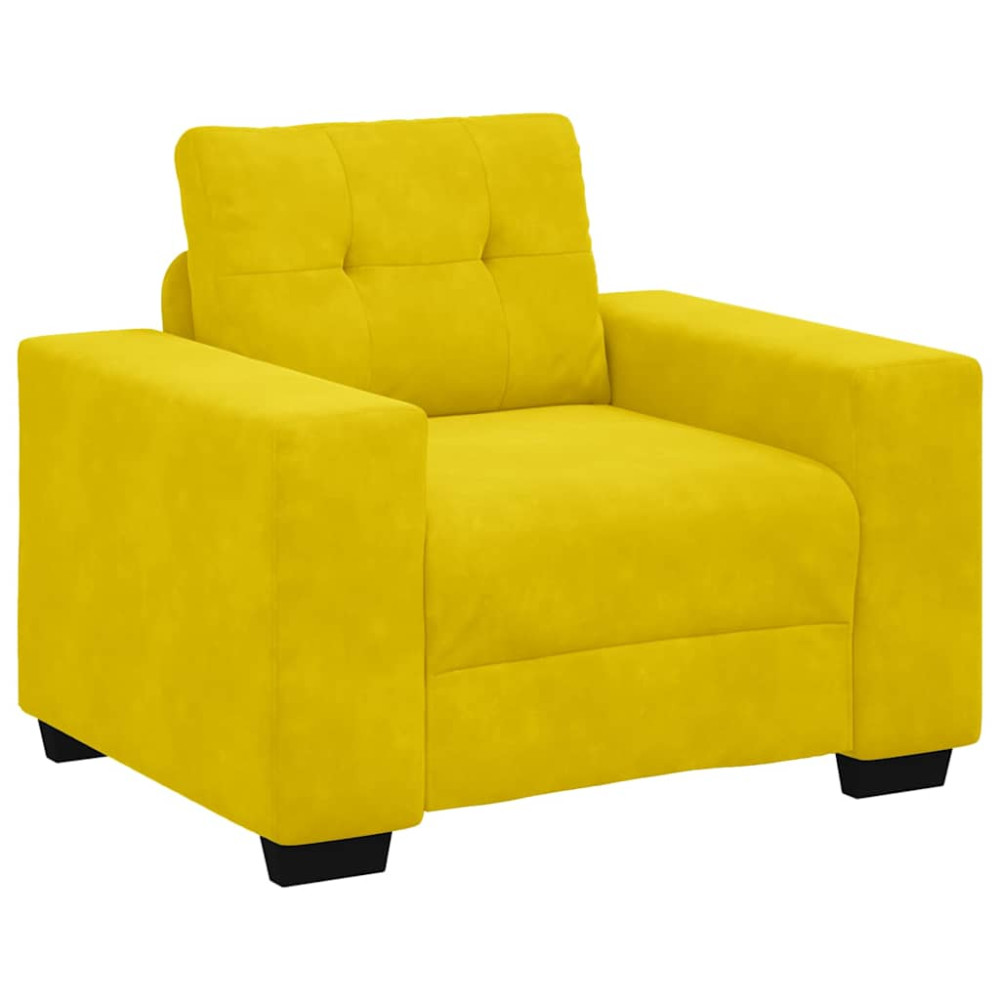 Produktbild för Soffstol gul 100x78x80 cm sammet