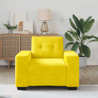 Produktbild för Soffstol gul 100x78x80 cm sammet