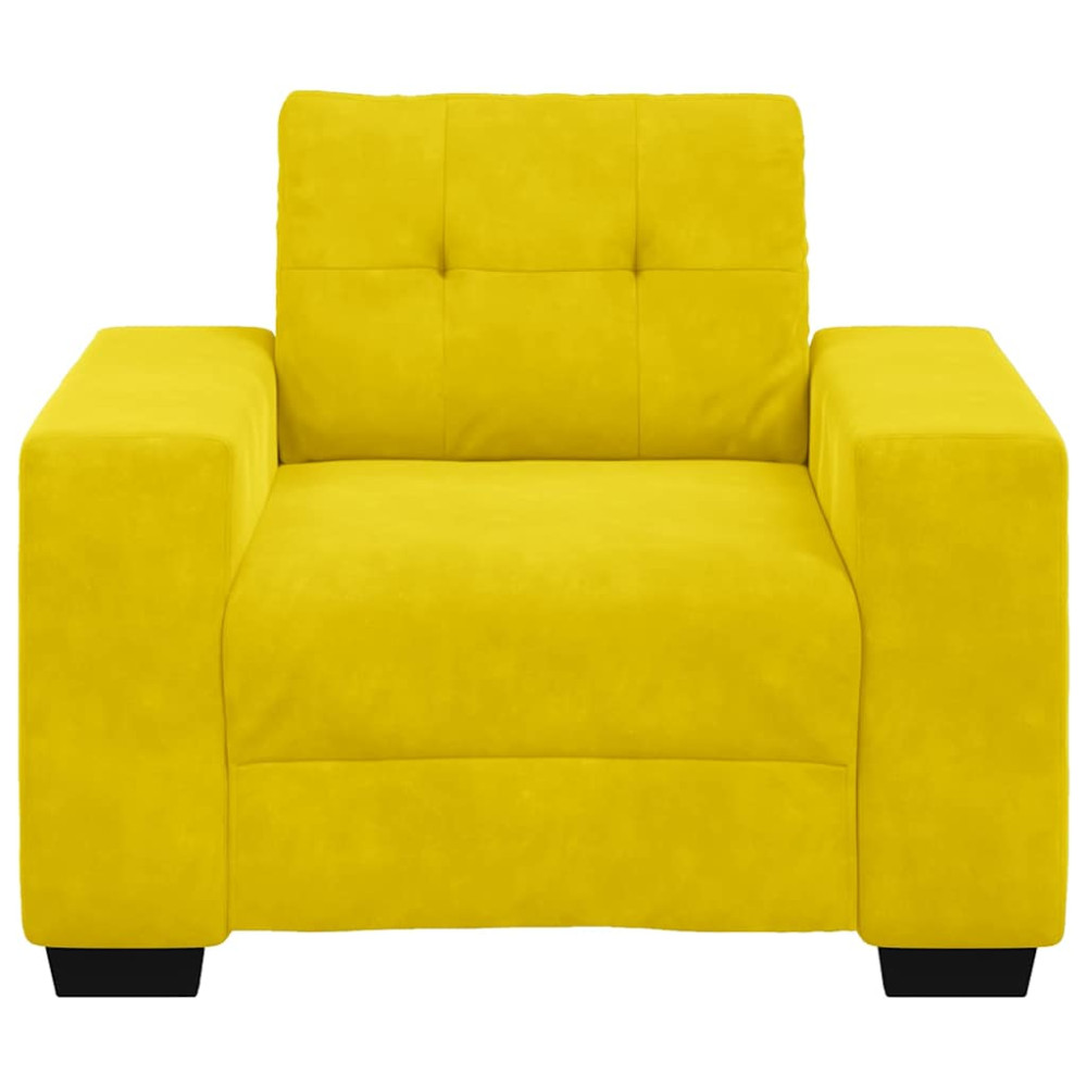 Produktbild för Soffstol gul 100x78x80 cm sammet
