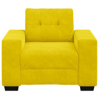 Produktbild för Soffstol gul 100x78x80 cm sammet