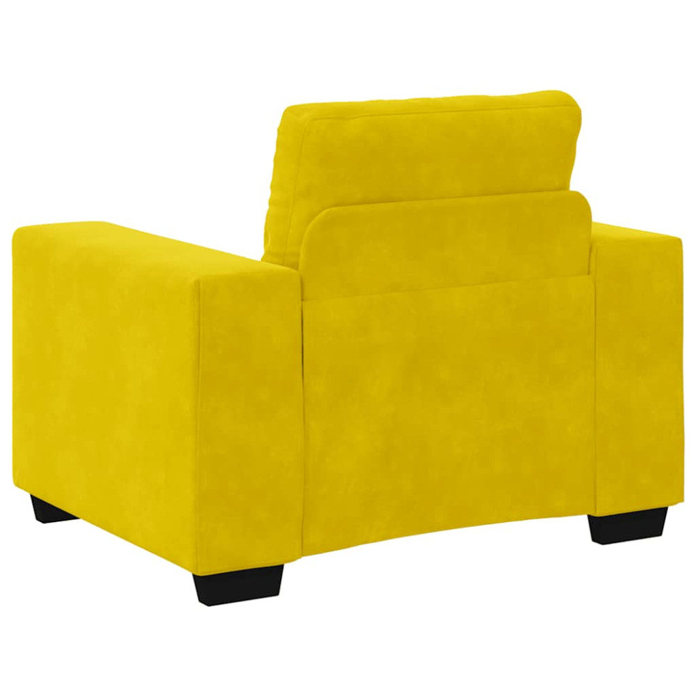 Produktbild för Soffstol gul 100x78x80 cm sammet