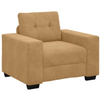 Produktbild för Soffstol brun 100x78x80 cm sammet