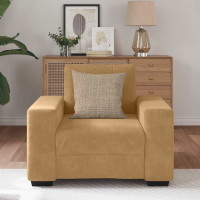 Produktbild för Soffstol brun 100x78x80 cm sammet