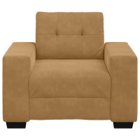 Produktbild för Soffstol brun 100x78x80 cm sammet