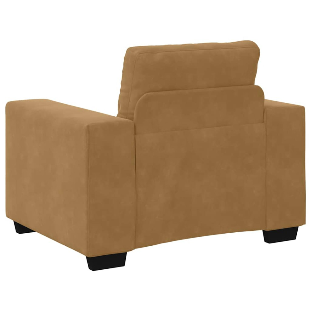 Produktbild för Soffstol brun 100x78x80 cm sammet