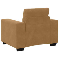 Produktbild för Soffstol brun 100x78x80 cm sammet