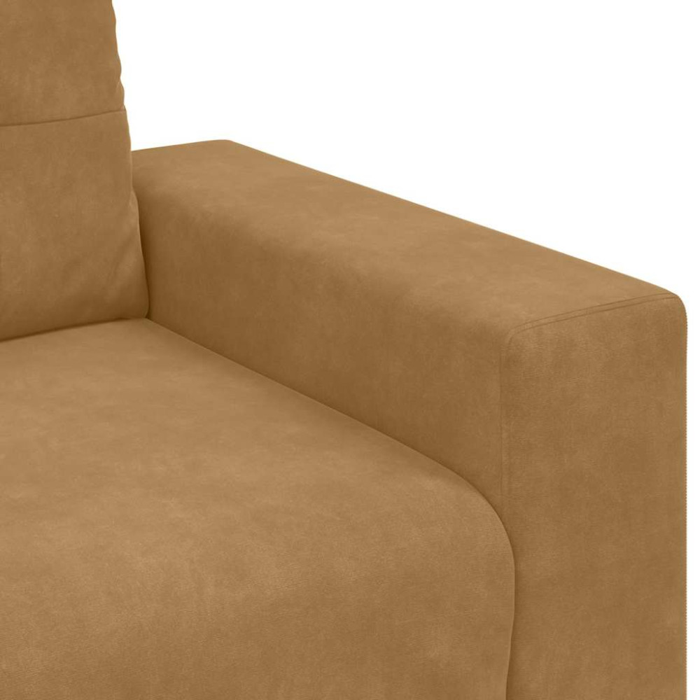 Produktbild för Soffstol brun 100x78x80 cm sammet