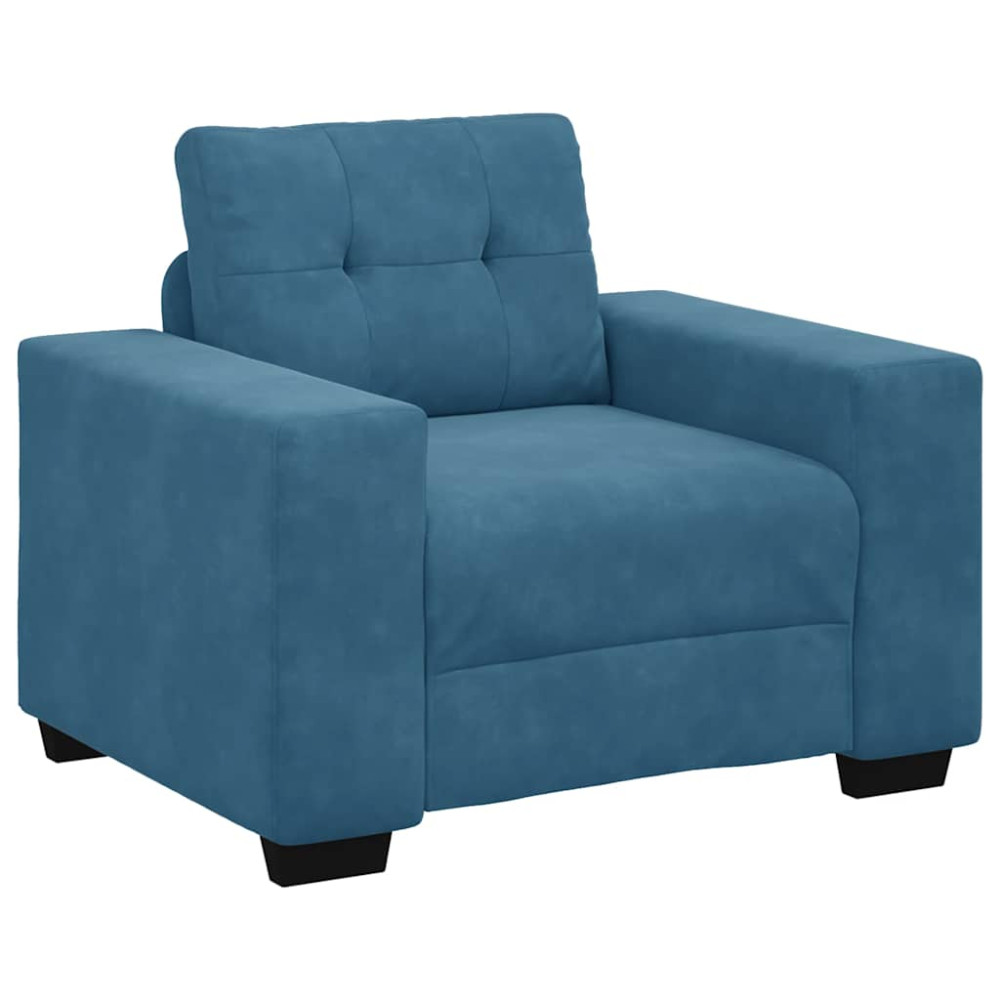 Produktbild för Soffstol blå 100x78x80 cm sammet