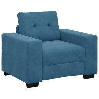 Produktbild för Soffstol blå 100x78x80 cm sammet