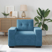 Produktbild för Soffstol blå 100x78x80 cm sammet