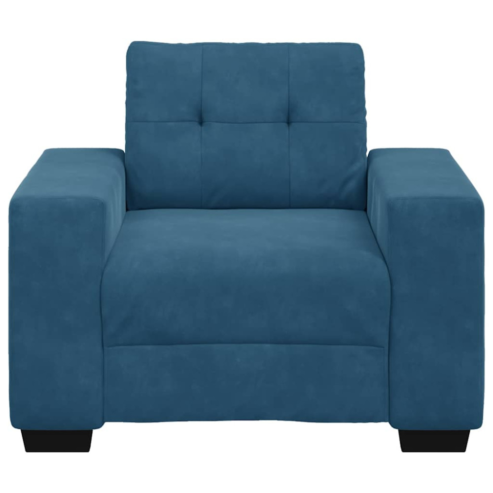 Produktbild för Soffstol blå 100x78x80 cm sammet