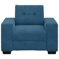 Produktbild för Soffstol blå 100x78x80 cm sammet