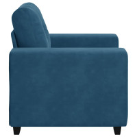 Produktbild för Soffstol blå 100x78x80 cm sammet