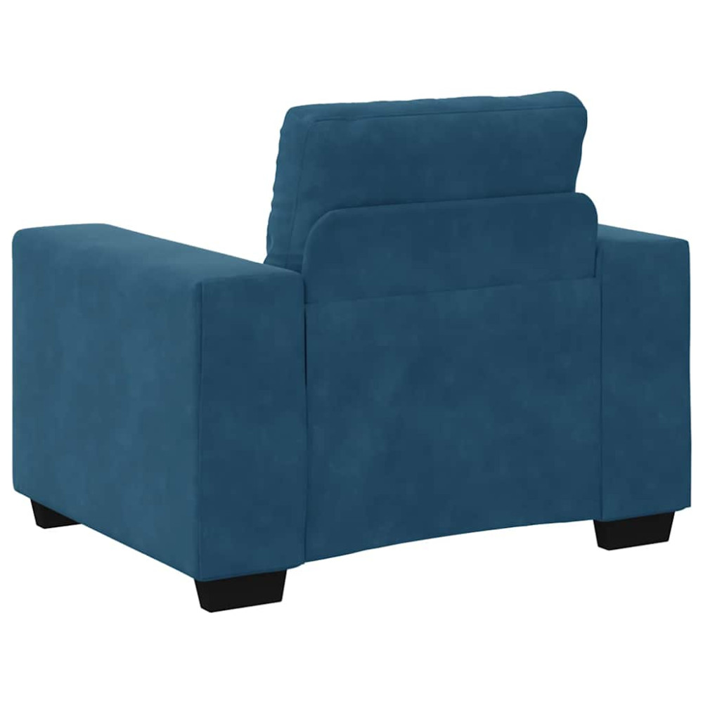 Produktbild för Soffstol blå 100x78x80 cm sammet