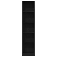 Produktbild för Bokhylla svart ek 40x24x176 cm konstruerat trä