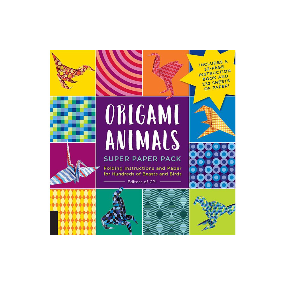 Produktbild för Origami animals super paper pack - folding instructions and paper for hundr (häftad, eng)