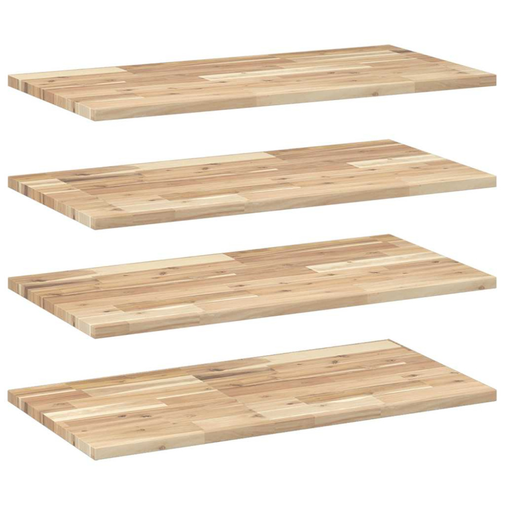 Produktbild för Svävande hyllor 4 st 80x40x2 cm obehandlat massivt akaciaträ
