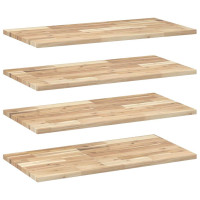 Produktbild för Svävande hyllor 4 st 80x40x2 cm obehandlat massivt akaciaträ