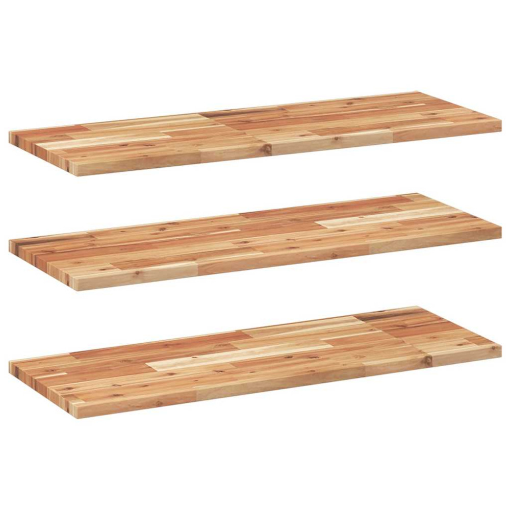 Produktbild för Svävande hyllor 3 st 80x30x2 cm behandlat massivt akaciaträ